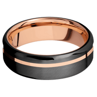 Zirconium + Anglesatin , Polish Finish + 18K Rose Gold