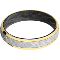 14K Yellow Gold + Polish Finish + Forged Carbon Fiber