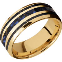 10K Yellow Gold + Hammer , Polish Finish