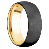Zirconium + Satin Finish + 10K Yellow Gold