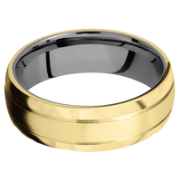 10K Yellow Gold + Machine , Rockpolish Finish + Tantalum