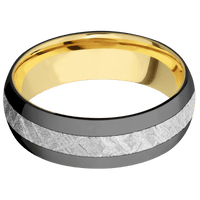 Zirconium + Polish Finish + 18K Yellow Gold