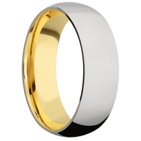 Titanium + Polish Finish + 14K Yellow Gold
