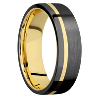 Zirconium + Satin , Polish Finish + 14K Yellow Gold