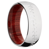 10K White Gold + Polish Finish + Red Heart