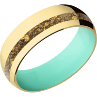 14K Yellow Gold + Polish , Polish Finish + Robins Egg Blue
