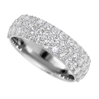 14K White Gold band with 46 Round Lab Grown Diamond having TCW-1.38