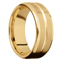 10K Yellow Gold + Polish , Sand Finish