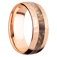 14K Rose Gold + Hammer Finish