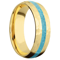 18K Yellow Gold + Hammer Finish
