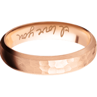 14K Rose Gold + Hammer , Satin Finish