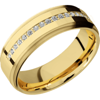 14K Yellow Gold + Polish , Satin Finish
