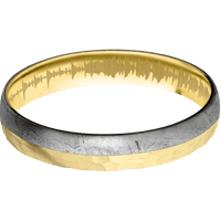 14K Yellow Gold + Hammer Finish