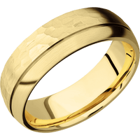 22K Yellow Gold + Hammer , Satin Finish