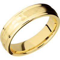 14K Yellow Gold + Hammer , Polish Finish