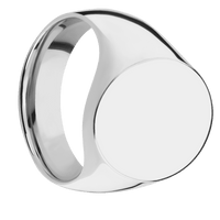 Large Oval signet ring (20x16mm) in Cobalt Chrome, with a Wide style band.