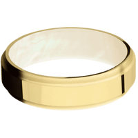 14K Yellow Gold + Polish , Bead Finish + Freshwater Mother of Pearl