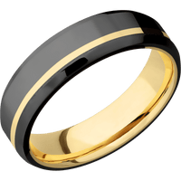 Zirconium + Polish , Polish Finish + 14K Yellow Gold