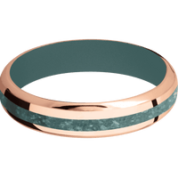 14K Rose Gold + Polish , Polish Finish + Northern Lights