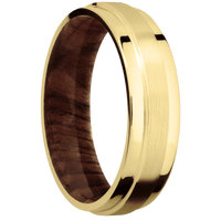 14K Yellow Gold + Satin , Polish Finish + Sequoia