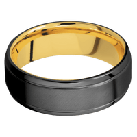 Zirconium + Anglesatin , Polish Finish + 18K Yellow Gold