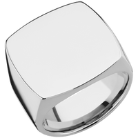 Extra Large Cushion signet ring (22x22mm) in Titanium, with a Wide style band.