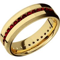 14K Yellow Gold + Polish , Sand Finish