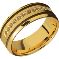 18K Yellow Gold + Sand , Polish Finish