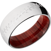 10K White Gold + Polish Finish + Red Heart