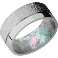 Titanium + Stipple , Polish Finish + Black Mother of Pearl