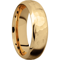 14K Yellow Gold + Hammer , Polish Finish