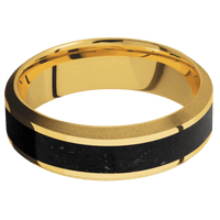 18K Yellow Gold + Polish , Sand Finish