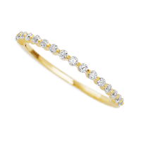 14K Yellow Gold band with 15 Round Lab Grown Diamond having TCW-.22