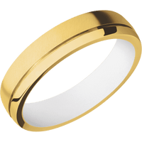 18K Yellow Gold + Anglesatin , Polish Finish + White
