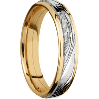 10K Yellow Gold + Polish , Sand Finish