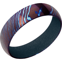 Titanium Damascus + Polish Finish + Blue Titanium