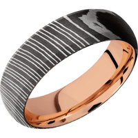 Damascus + Acid Finish + 10K Rose Gold