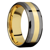 Tantalum Noir + Polish , Polish Finish + 18K Yellow Gold