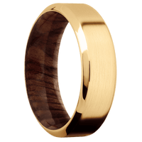 14K Yellow Gold + Satin , Polish Finish + Sequoia