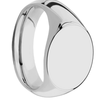Medium Horizontal Oval signet ring (16x13mm) in Titanium, with a Wide style band.