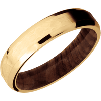 10K Yellow Gold + Hammer , Polish Finish + Sequoia