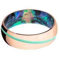 14K Rose Gold + Polish Finish + Abalone