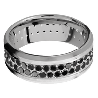 10K White Gold + Hammer , Satin Finish