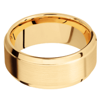 10K Yellow Gold + Satin , Polish Finish