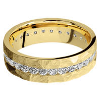 18K Yellow Gold + Rock Finish