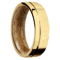 10K Yellow Gold + Rockpolish , Polish Finish + Whiskey Barrel