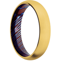 18K Yellow Gold + Satin Finish + Titanium Damascus