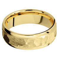 14K Yellow Gold + Rock , Polish Finish