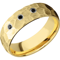 14K Yellow Gold + Rock Finish