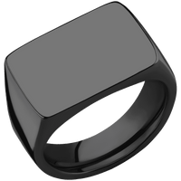 Large Horizontal Rectangle signet ring (20x14.5mm) in Zirconium, with a Wide style band.